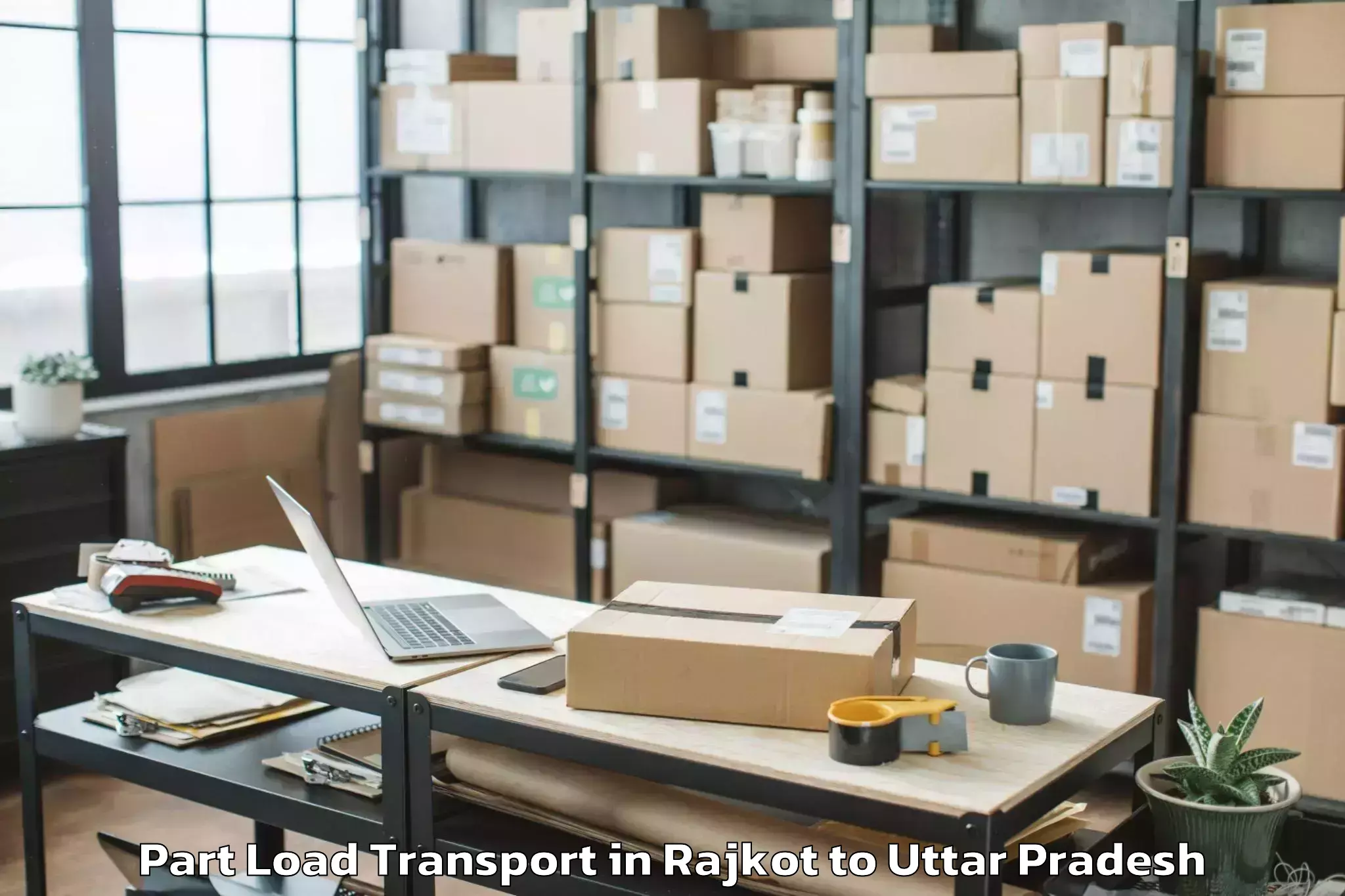 Quality Rajkot to Mahroni Part Load Transport